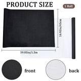 DIY Faux Suede Fabric, with Paper Back, for Book Binding, Velvet Box Making, Black, 1500x430mm