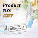 Reserved Sign Mirror Style Acrylic Sign Table Number Holder, For Wedding Seat Reservation Restaurant Business Party, Silver, 150x49x45mm, 10pcs/bag