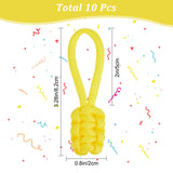 10Pcs Polyester Braided Replacement Zipper Puller Tabs, Zip Pull Extender, Yellow, 8.2x2x0.87cm