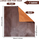 Vegetable Tanned Cowhide Leather Fabric, Oil Wax Bark, Square, Coconut Brown, 30x30x0.15cm