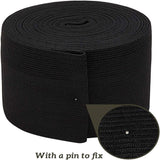 Flat Elastic Rubber Cord/Band, Webbing Garment Sewing Accessories, Black, 80mm, about 8.74 yards(8m)/roll