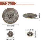 Portable Incense Burner Set, 5 Holes Alloy Incense Holder, with Detachable Ash Catcher, Home Office Teahouse Zen Buddhist Supplies, Lotus Pattern, Antique Bronze, Plate: 99x12mm, Holder: 34.5x9mm, 2pcs/set