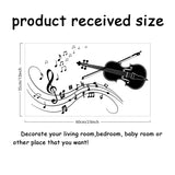 PVC Wall Stickers, for Home Living Room Bedroom Wall Decoration, Black, Musical Note Pattern, 350x600mm
