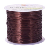 0.8mm Elastic Stretch Polyester Threads Brown Jewelry Bracelet Beading Wire Cords, 60m/Roll