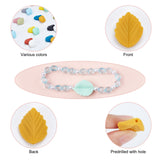 30Pcs 15 Colors Silicone Beads, DIY Nursing Necklaces and Bracelets Making, Chewing Pendants For Teethers, Leaf, Mixed Color, 24~24.5x19~19.5x7~7.5mm, Hole: 2mm, 2pcs/color