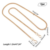 Alloy Chain Bag Handles, Bag Straps, with Iron Snap Clasp, Golden, 120x0.7x0.35cm