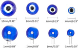 Handmade Evil Eye Lampwork Round Beads, Blue, 4mm/6mm/8mm/10mm, Hole: 1mm, about 390pcs/set