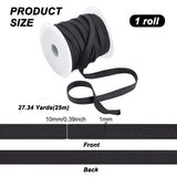 Nylon Ribbon, Underwire Replacement Bra Cover Band Ribbon, for Sewing Accessories, Black, 3/8 inch(10mm), about 27.34 Yards(25m)/Roll