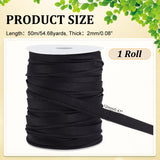 9M Polyester Piping Trim, Folding Cord Trim, Clothing Accessories, Black, 1/2 inch(12mm), about 54.68 Yards(50m)/Roll