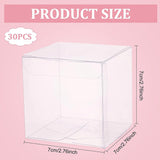 Transparent Plastic PVC Box Gift Packaging, Waterproof Folding Box, Square, Clear, 21.1x14cm, Square: 7x7x7cm, 30pcs/set