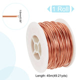 Copper Wire, Round, for Wire Wrapped Jewelry Making, Raw(Unplated), 1.6mm, about 98.43 Feet(30m)/Roll