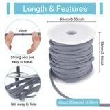 20 Yards Round Polyester Cords, with 1Pc Plastic Spool, for Garment Accessories, Gray, 6mm