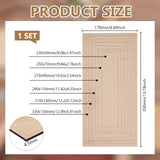 Poplar Wood Sheets & Rings, for Clay Plate Guide, Rectangle, PapayaWhip, 23~35x5~17x0.45cm, 7pcs/set