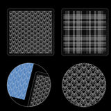 Acrylic Clay Texture Boards, Square, Tartan, 100x100mm, 2pcs/set