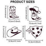 1 Set Cowboy Theme PET Hollow Out Drawing Painting Stencils, with 1Pc Art Paint Brushes, for DIY Scrapbook, Photo Album, Shoes, 300x300mm, 2pcs/set