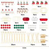 137Piece DIY Christmas Style Earring Kits, Including Alloy Enamel Pendants, Acrylic & Glass Beads, Faux Mink Fur Pendants, Brass Cable Chains & Linking Rings & Earring Hooks,  Beads, Mixed Color