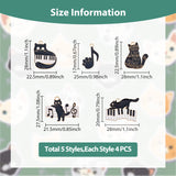 20Pcs 5 Style Music Theme Charm, Alloy Enamel Pendants, Cat with Piano & Music Scores, Black, 20~28x17~28x1.2mm, hole: 2mm, 4pcs/style