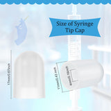 100Pcs Transparent Plastic Syringe Tip Cap, Dispensing Needle Tip Cap, White, 17x11mm, Inner Diameter: 4mm