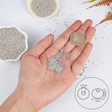 Ornaland 12/0 Round Glass Seed Beads, Grade A, Iris Round Beads, Silver Plated, 2x1.5mm, Hole: 0.5mm, about 16500pcs/bag