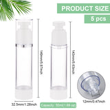 Plastic Empty Refillable Airless Pump Bottle, Travel Lotion Foundation Containers, Column, Clear, 3.25x14.9cm, Capacity: 50ml(1.69fl. oz)