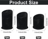 Velet Ring Displays, Column, Black, 5.6x6.2~10.3cm, 3pcs/set