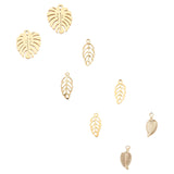 304 Stainless Steel Charms, Leaf, Golden, 6.8x5.2x1.1cm, 40pcs/box