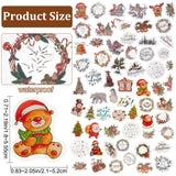 4 bags 4 styles Christmas Theme PET Picture Stickers Set, Waterproof Self Adhesive Decals for DIY Scrapbook, Photo Album, 18~55.5x21~52x0.1mm, 30pcs/set, 1 bag/style