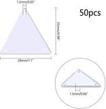 Sew on Acrylic, Triangle, Silver, 25x28x1.5mm, Hole: 1.2mm