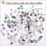 4 Strands 4 Styles Natural Mixed Gemstone Chip Beads Strands, Natural Green Aventurine & Amethyst & Rose Quartz & Fluorite, 5~8x5~8mm, Hole: 1mm, about 15.75 inch, 1 strand/style