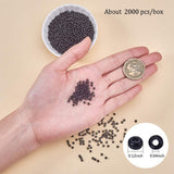 8/0 Grade A Glass Seed Beads, Opaque Colours, Round, Black, 3mm, Hole: 1mm, about 1900~2000pcs/box