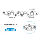 Cube with Number Acrylic Pendant Knitting Row Counter Chains, Brass Linking Ring Locking Stitch Marker, Silver, 8.5cm, 2pcs/set