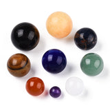 Natural & Synthetic Gemstone Home Decorations, Display Decorations, Round, 208x68x37mm, 9pcs/set