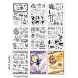 7 Sheets 7 Styles Retro Theme PVC Plastic Stamps, for DIY Scrapbooking, Photo Album Decorative, Cards Making, Mixed Patterns, 16x11x0.3cm, 1 sheet/style