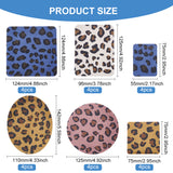 Leopard Print Pattern Cloth Iron on/Sew on Patches, Clothing Elbow Knee Repair Patch, Mixed Shapes, with Seing Needle, Thread, Button, Safety Pin, Mixed Color, Patches: 75~142x55~125x0.7mm, 24pcs/set