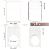 Plastic Coin Storage Box, Rectangle, White, 84.5x59x8mm, Inner Diameter: 37mm