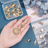 30Pcs 304 Stainless Steel Clip-on Earring Findings, with Round Flat Pad, Flat Round, Golden, Tray: 9.8mm, 16x10x7mm