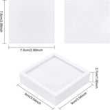 Plastic Jewelry Set Box, for Necklace & Earring & Ring, with Sponge Inside, Square, White, 9x9x2.7cm