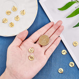 304 Stainless Steel Pendants, Flat Round with Constellation/Zodiac Sign, Golden, 12x1mm, Hole: 3mm, 12pcs/set