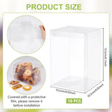 Transparent Plastic PVC Box Gift Packaging, Waterproof Folding Box, Rectangle, Clear, 10.2x10.2x15.5cm, Unfold: 35.1x20.1x0.1cm