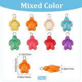 Dyed Synthetic Turquoise Pendants, with Platinum Tone Iron Loops, Tortoise Charms, Mixed Color, 22x14x7mm, Hole: 3mm, 100pcs/box