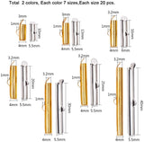 Iron Slide On End Clasp Tubes, Slider End Caps, Platinum & Golden, 16.5x10.8x3cm, 280pcs/box
