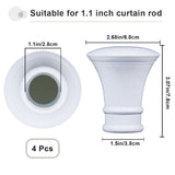 Plastic Curtain Rod Heads, Round Drapery Pole Finials, Trumpet Shape, White, 78x68mm, Inner Diameter: 28mm