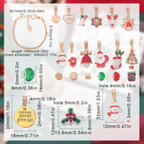 Christmas Theme DIY European Bracelet Making Kit, Including Brass Bracelet Making, Enamel & Rhinestone European Beads & Dangle Charms, Mixed Color, 24Pcs/box