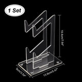 2-Tier Transparent Acrylic Game Controller Display Stand Holders, Controllers Desktop Organizer Stands, Clear, 9~19.5x9~13.9x0.45~0.75cm, about 3pcs/set