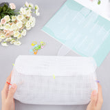 DIY Knitting Crochet Tool, Mesh Canvas Sheets, with ABS Plastic Knitting Crochet Locking Stitch Markers Holder, Clear, 14pcs/set
