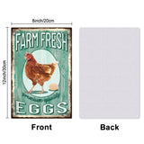 Vintage Metal Tin Sign, Iron Wall Decor for Bars, Restaurants, Cafe Pubs, Rectangle, Egg, 300x200x0.5mm
