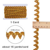 14.5~15 Yards Filigree Polyester Lace Ribbon, Wave Pattern, Orange, 3/4 inch(20mm)