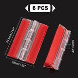 Acrylic Self Adhesive Hinge, Rectangle, Red, 64.5x39x6mm