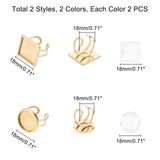 16Pcs 6 Style 304 Stainless Steel Cuff Pad Ring Settings, Laser Cut, Mixed Color, 6style/set