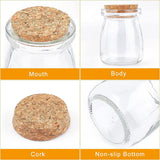 Glass Jar, Glass Bottle for Bead Containers, with Cork Stopper & Tags, Wishing Bottle, Clear, 7.7x5.6cm, 10pcs/set